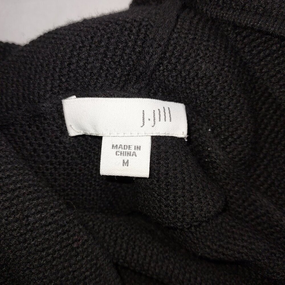 J Jill Wool Blend Cowl Neck Embellished Black Sweater Size Medium - Picture 10 of 10